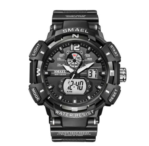 SMAEL Top Luxury Brand Men`s Watch Outdoor Sports Watches Dual Time Display Black Only !!!!!!