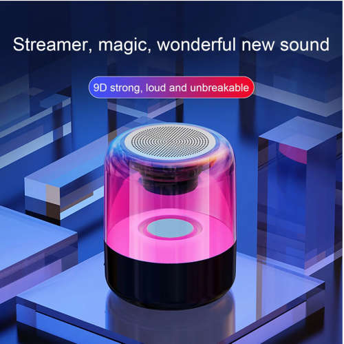 New Z5 Portable Wireless Bluetooth Speaker Subwoofer Desktop Colorful LED Lights Transparent