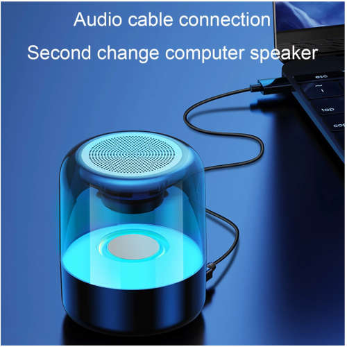 New Z5 Portable Wireless Bluetooth Speaker Subwoofer Desktop Colorful LED Lights Transparent