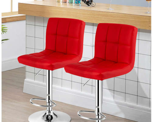 Adjustable Height Swivel Bar Stool, With Chrome Finish