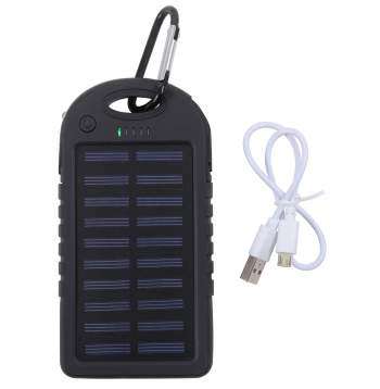 1pc 4000mAh Solar Power Bank Waterproof Dual USB Mobile Phone Fast Charger Battery with LED Light Fo