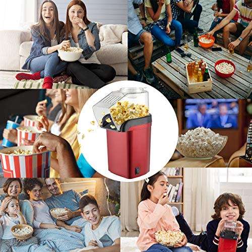 Hot Air Popper, Electric Popcorn Maker Machine with 1200W, No oil needed, Healthy and Delicious Snac