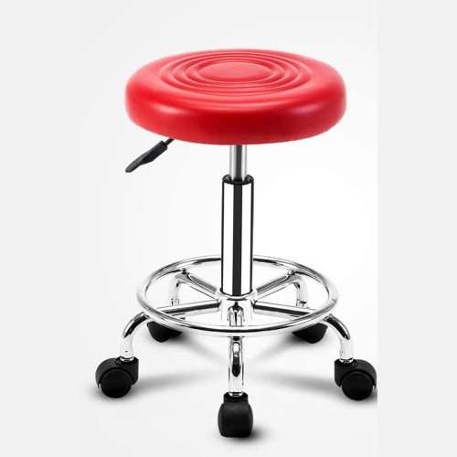 Multi Purpose Rolling Stool for Doctor, Salon, Massage, Bar stool - WHITE OR RED (Advise colour)