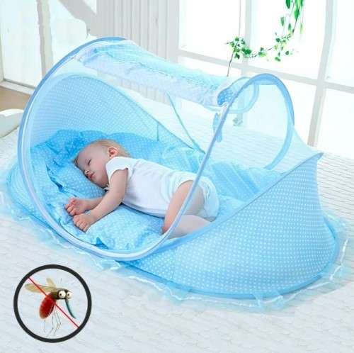 Foldable Portable Children Mosquito Nets Baby Bed - Blue