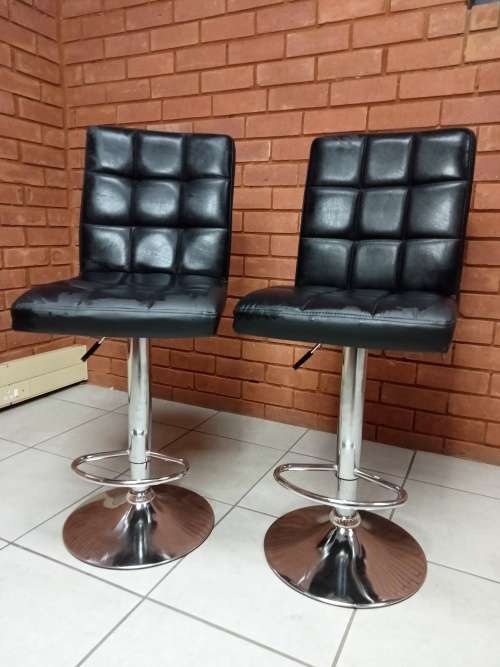 Imprezza Faux leather Barstool Block Design - Black Secondhand Stools !!!!!!