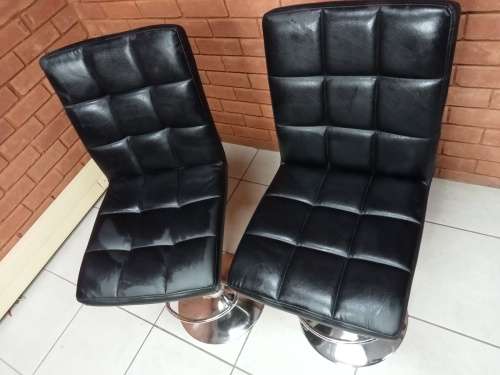 Imprezza Faux leather Barstool Block Design - Black Secondhand Stools !!!!!!