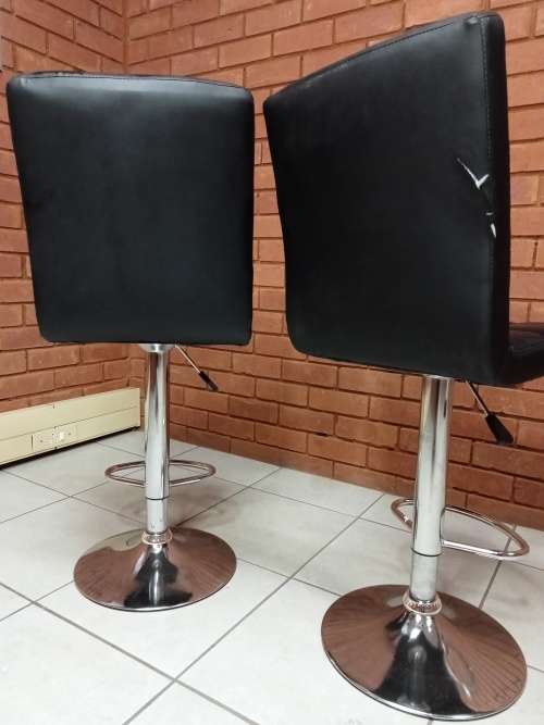 Imprezza Faux leather Barstool Block Design - Black Secondhand Stools !!!!!!