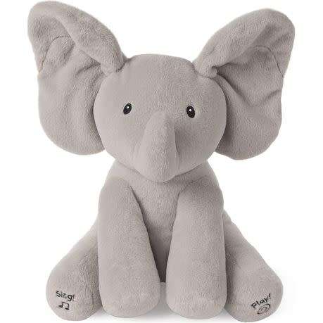 Music Singing Elephant Plush Toy - Pink / Grey