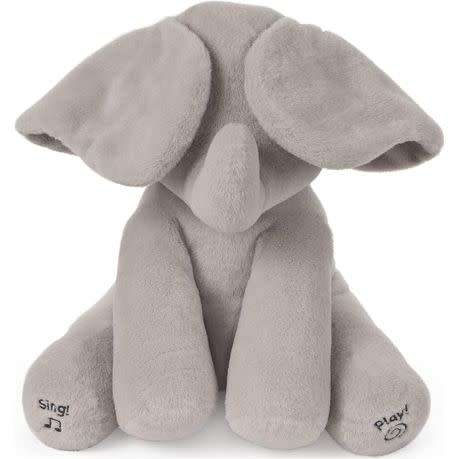 Music Singing Elephant Plush Toy - Pink / Grey