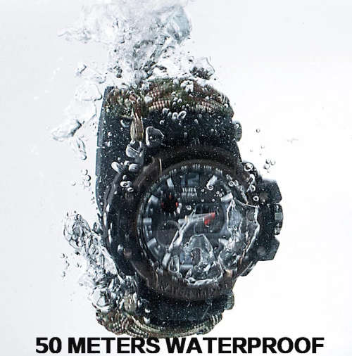 G3 Survival Bracelet Watch with Compass (Black)