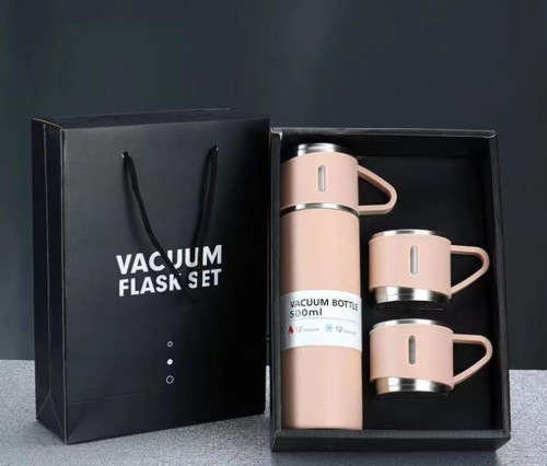 Double Wall Stainless Steel Vacuum Flask Set