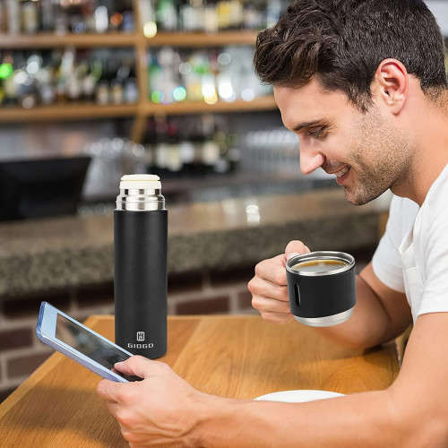 Double Wall Stainless Steel Vacuum Flask Set