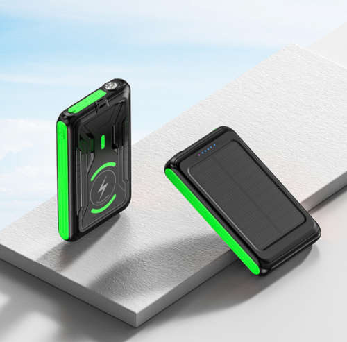 Portable Solar Power Bank 5000mAh Magnetic Wireless Mobile Phone Charger Powerbank