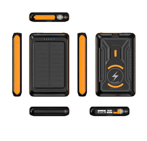 Portable Solar Power Bank 5000mAh Magnetic Wireless Mobile Phone Charger Powerbank