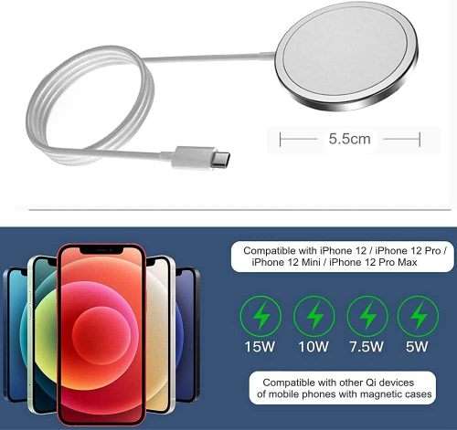 Magnetic Wireless Charger,fuupnn 15W Fast Charging Pad Compatible with iPhone 12 Magsafe