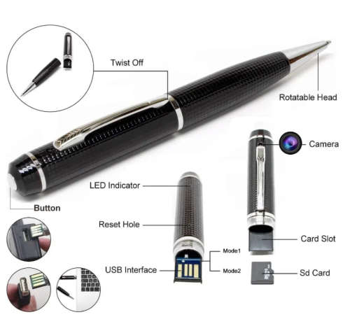 Spy Pen Camera -Full HD 1080P Video Camera Pen Loop Recording Security Camera