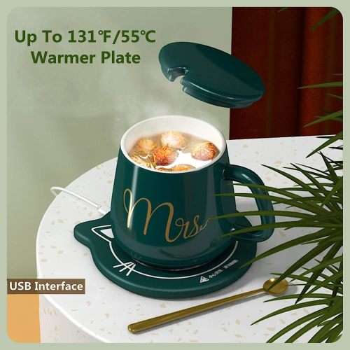 Coffee Mug with Warmer,USB Cup Heater for Desk Coffee Warmer Beverage Warmer