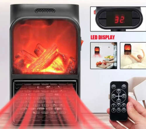Mini Electric Wall-outlet Flame Heater Plug-in Air Warmer