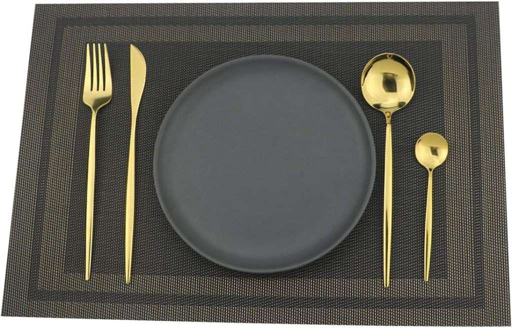 24 Pc Polished Cutlery Flatware Set, Great for Family Gatherings & Daily Use (GOLD)