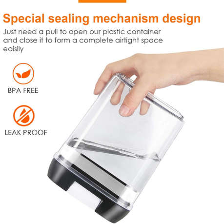 6 Piece Air-Tight Sealed Food Storage Container Set - Black