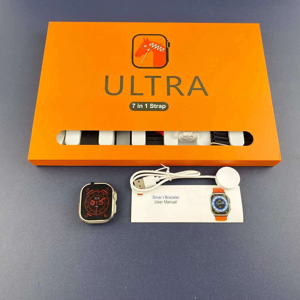 7 In 1 Ultra Smartwatch Combo Offer | Premium Box Packing 7 Straps With Watch