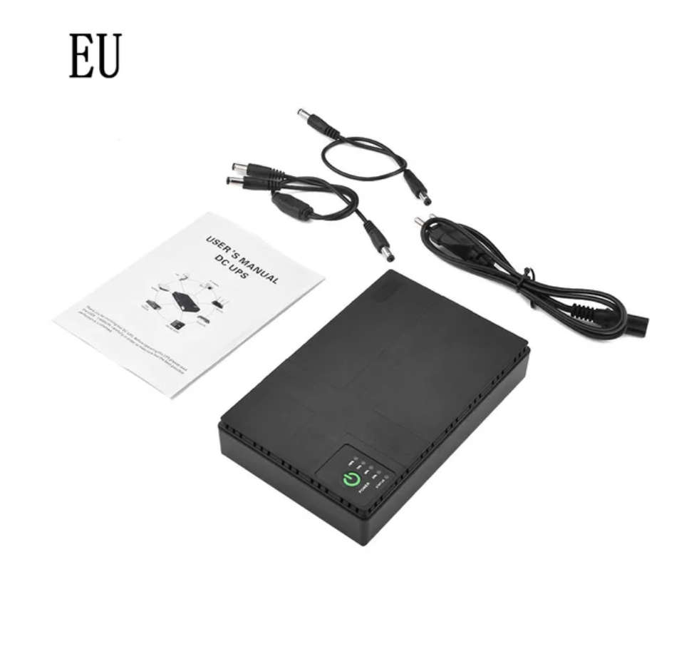 Mini Portable UPS 5V-12V For WiFi Router Large Capacity Backup Power Adapter EU/US Plug