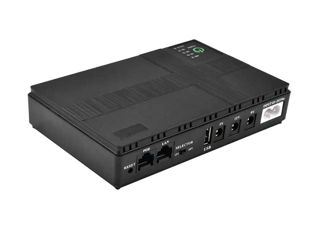 Mini Portable UPS 5V-12V For WiFi Router Large Capacity Backup Power Adapter EU/US Plug