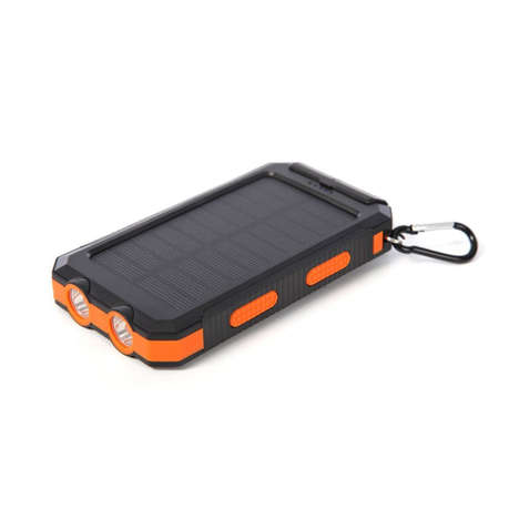 AT-77 - Solar Powered 20000mAh Power Bank - Dual USB Output & Flashlight  - Orange