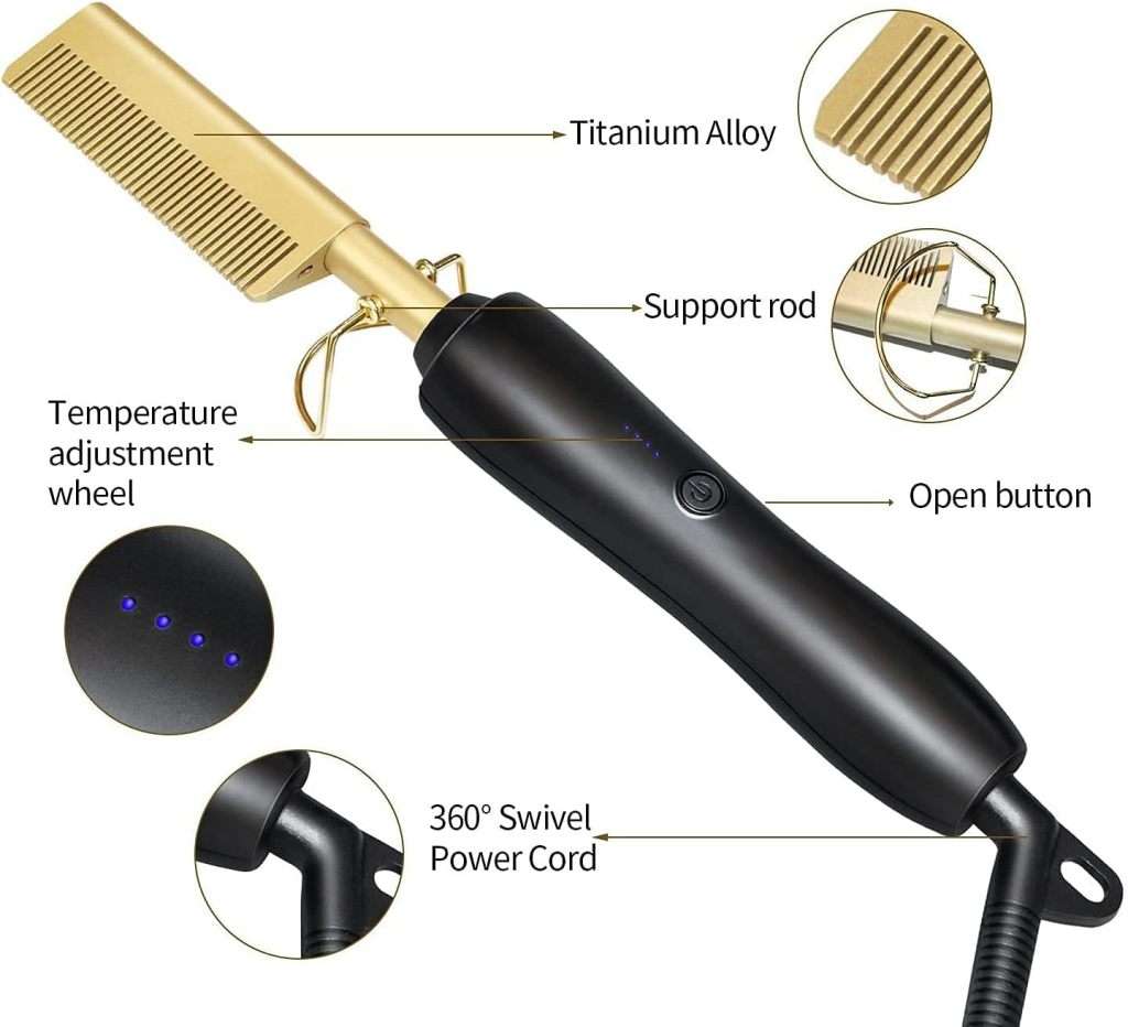 AD - 119 - 2 in 1 Electric Hair Straightener Hot Comb Hair Curler