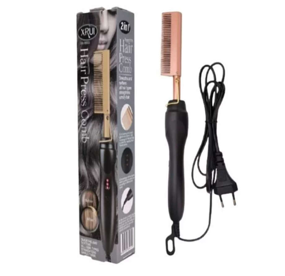 AD - 119 - 2 in 1 Electric Hair Straightener Hot Comb Hair Curler