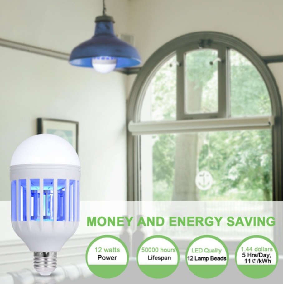 Light Bulb Mosquito Insect Killer Electric Bug Zapper