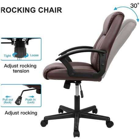 Home Office Chair Ergonomic Desk Chair Swivel - BROWN