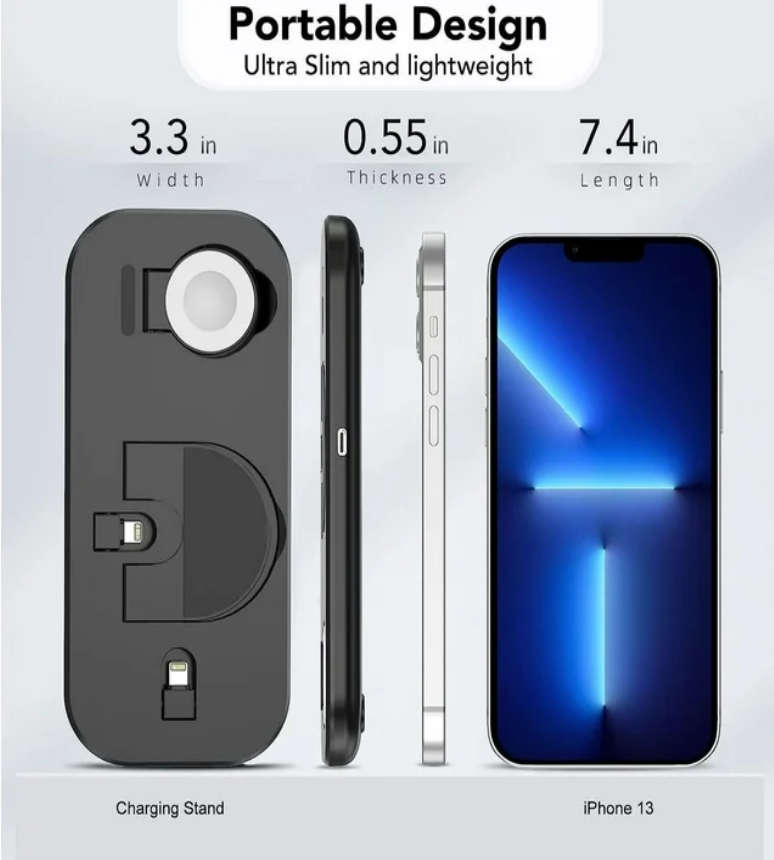 Wireless Charger Station, 3 in 1 Magnetic Charging Stand Compatible with iPhone
