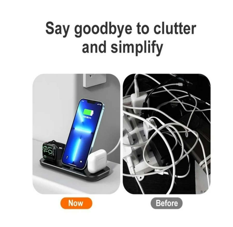 Wireless Charger Station, 3 in 1 Magnetic Charging Stand Compatible with iPhone