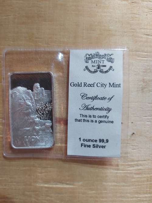 Lion Minted Bar - 1 OZ Fine Silver