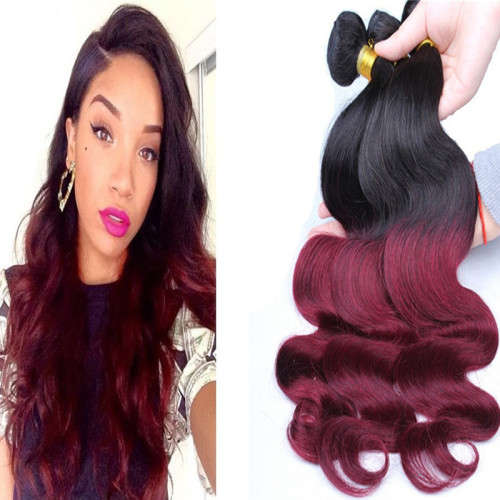Brazilian and Peruvian virgin unprocessed Hair Burgundy Ombre colour 16 INCH R1200 FOR 3 BUNDLES