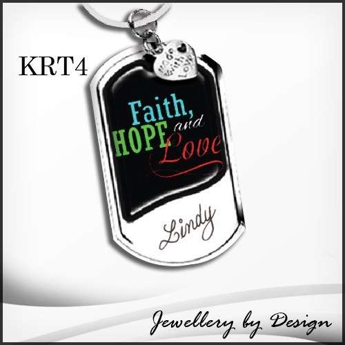 Faith Hope Love keyring with *FREE ENGRAVING*