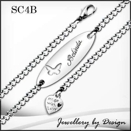 Butterfly Chain Bracelet *FREE ENGRAVING*