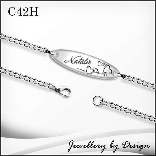 Hearts Chain Bracelet *FREE ENGRAVING*