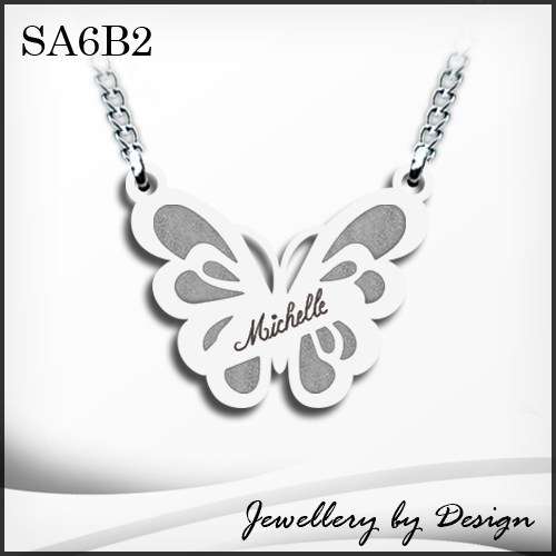 Tiffany Butterfly Pendant & chain FREE engraving