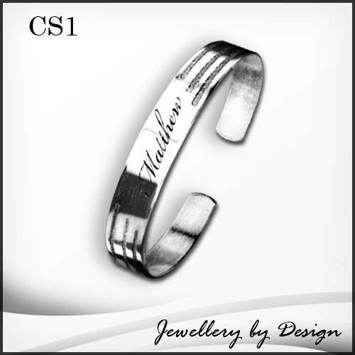 Stainless Steel Cuff Bracelet with name engraved