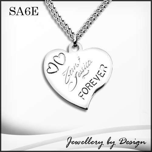 Necklace with forever pendant - Hand engraved with 2 names