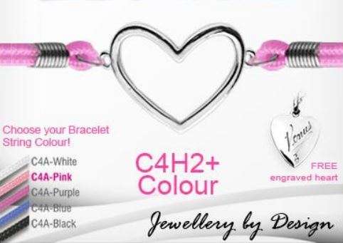 Heart bracelet - 5 colours available - FREE ENGRAVING