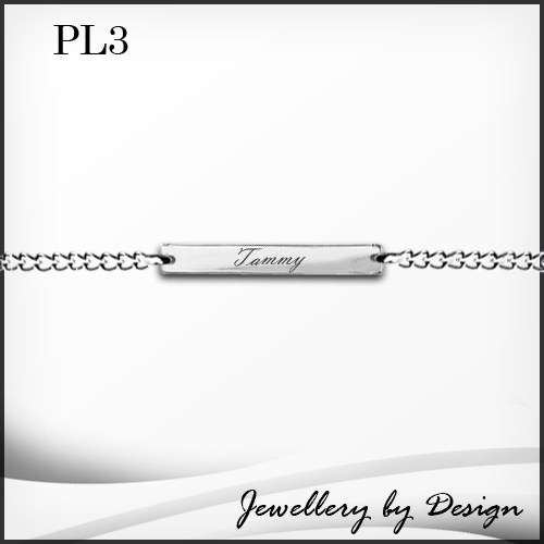 Plain ankle chain with a name - FREE ENGRAVING