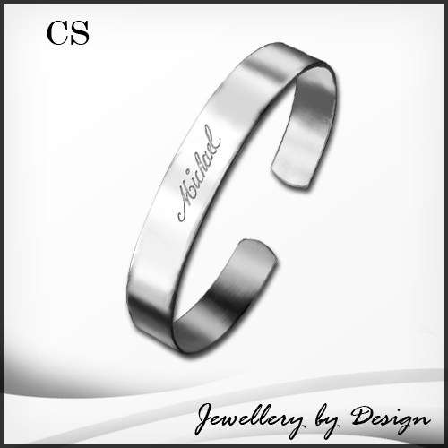 Plain Stainless Steel cuff bracelet with Free engraving