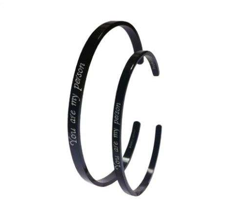 Black bracelet - With own wording - single or set