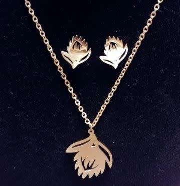 Protea necklace & earrings - Silver or Rose Gold