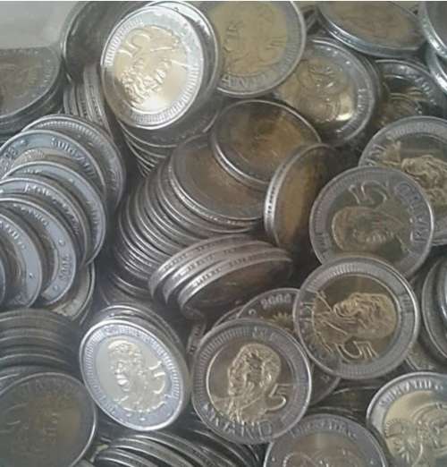 2008 Mandela 90th Birthday R5 coins