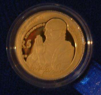2008 Mahatma Gandhi Protea 1/10 oz Gold Proof Coin