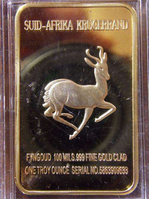 1 Oz Gold Clad Bar 24Kt - Lion